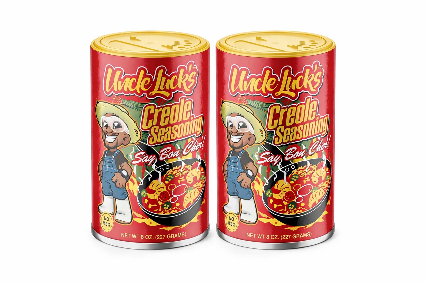 Uncle Luck's Creole Seasoning 8 oz can (Low Sodium) 2 PACK
