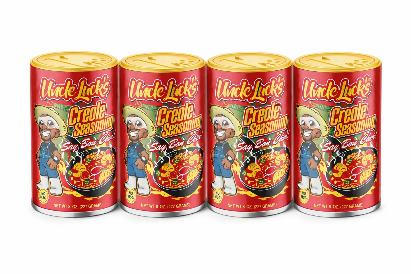 Uncle Luck's Creole Seasoning 8 oz can (Low Sodium) 4 PACK
