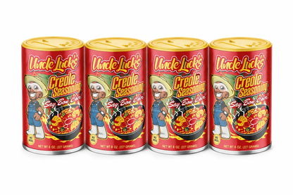 Uncle Luck's Creole Seasoning 8 oz can (Low Sodium) 4 PACK